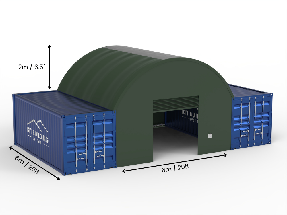 6m (20ft) Oopspan | Kontener Skerms 20ft Breedte, 6.5ft Hoogte (6m x 2m)