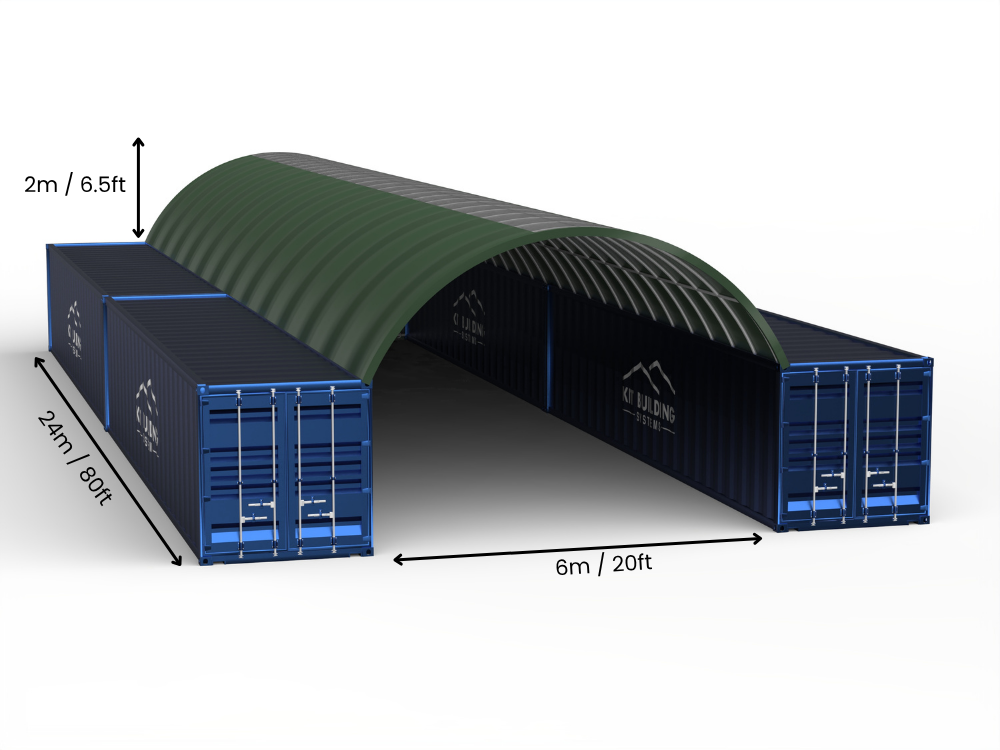 6m (20ft) Oopspan | Kontener Skerms 20ft Breedte, 6.5ft Hoogte (6m x 2m)