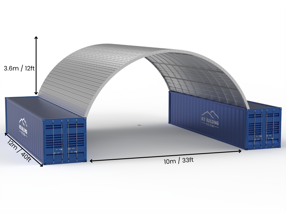 10m (33ft) Span | Steel Container Canopies - 33ft x 12ft (10m x 3.6m)