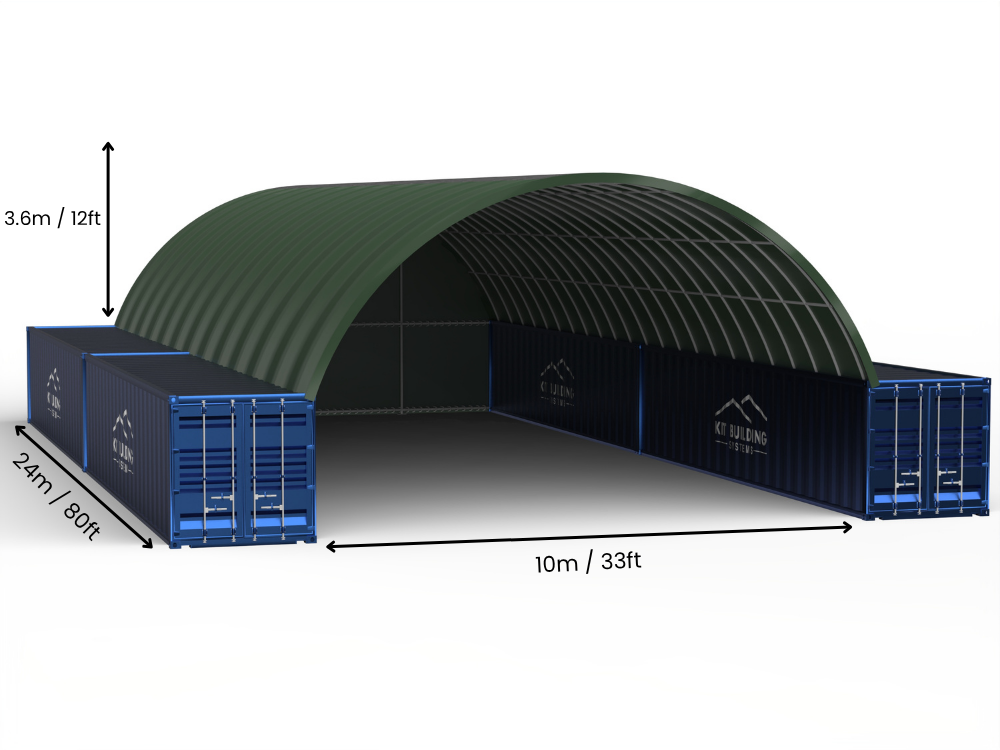 10m (33ft) Isikhala | Izembozo Zokugcina Izitsha - 33ft x 12ft (10m x 3.6m)