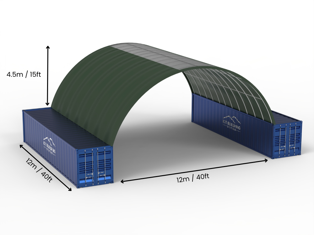 12m (40ft) Isikhala | Izembozo Zokugcina Izitsha - 40ft x 12ft (12m x 4.5m)