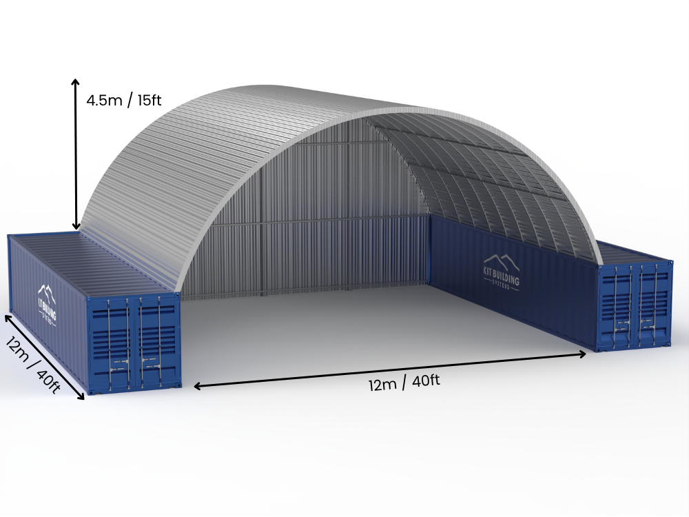 12m (40ft) Span | Steel Container Canopies - 40ft x 12ft (12m x 4.5m)