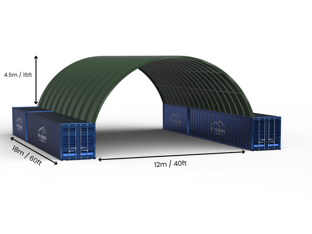 12m (40ft) Isikhala | Izembozo Zokugcina Izitsha - 40ft x 12ft (12m x 4.5m)