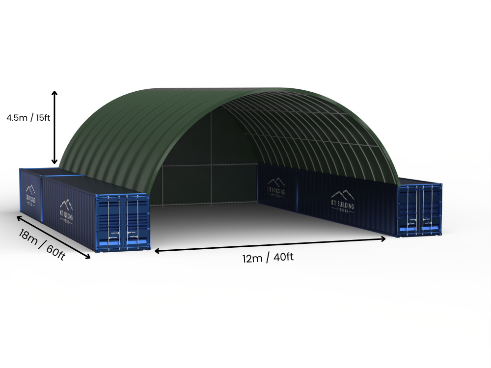 12m (40ft) Isikhala | Izembozo Zokugcina Izitsha - 40ft x 12ft (12m x 4.5m)