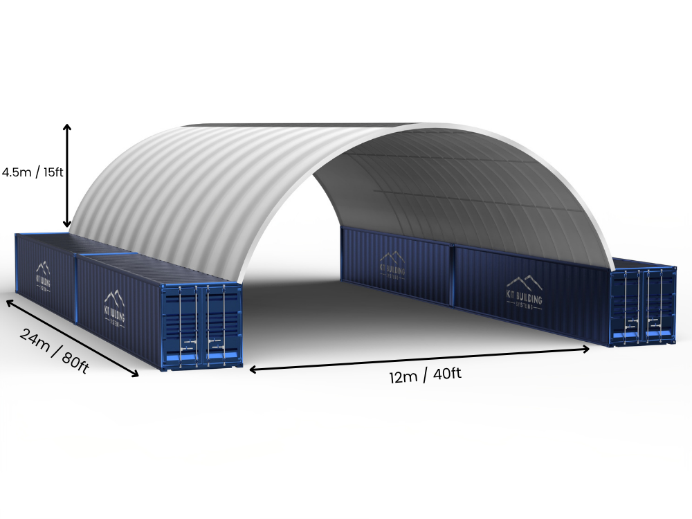 12m (40ft) Isikhala | Izembozo Zokugcina Izitsha - 40ft x 12ft (12m x 4.5m)