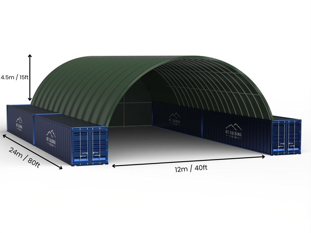 12m (40ft) Isikhala | Izembozo Zokugcina Izitsha - 40ft x 12ft (12m x 4.5m)