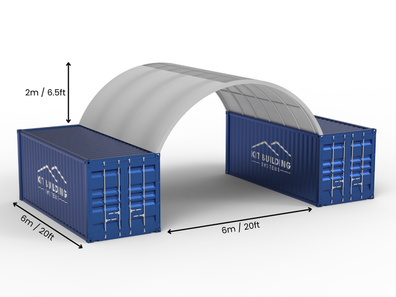 6m (20ft) Oopspan | Kontener Skerms 20ft Breedte, 6.5ft Hoogte (6m x 2m)