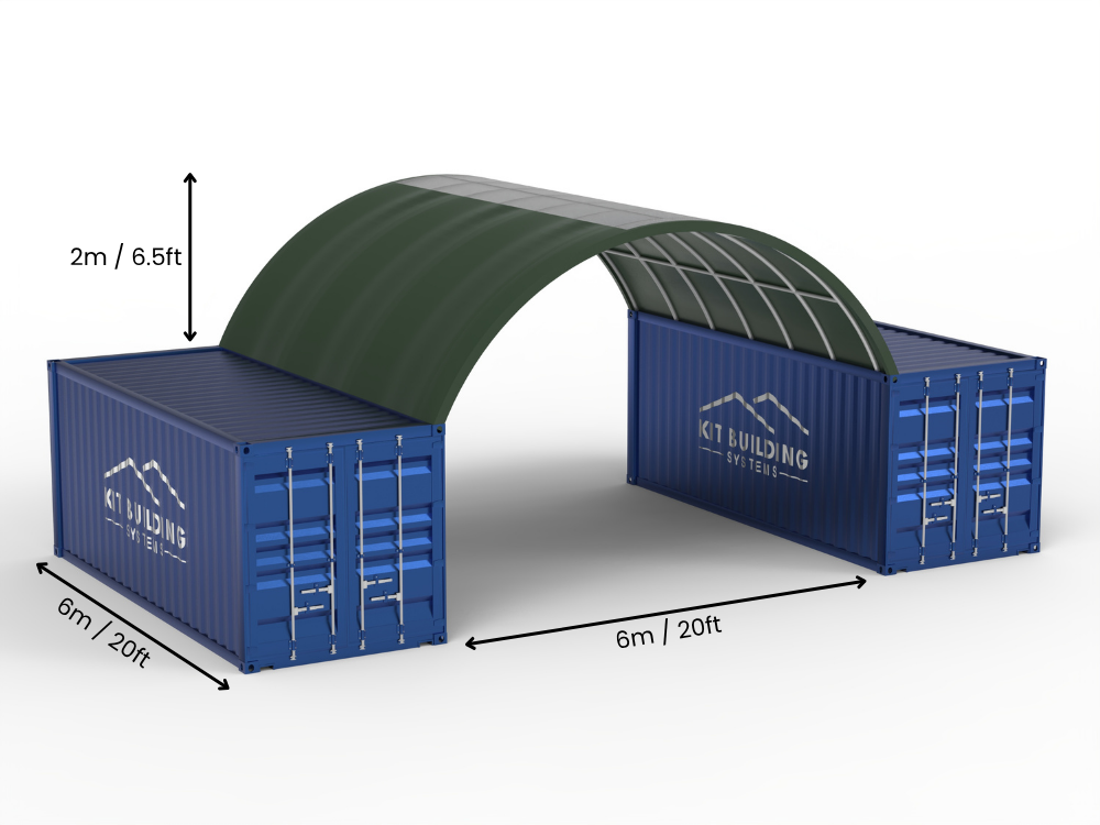 6m (20ft) Oopspan | Kontener Skerms 20ft Breedte, 6.5ft Hoogte (6m x 2m)