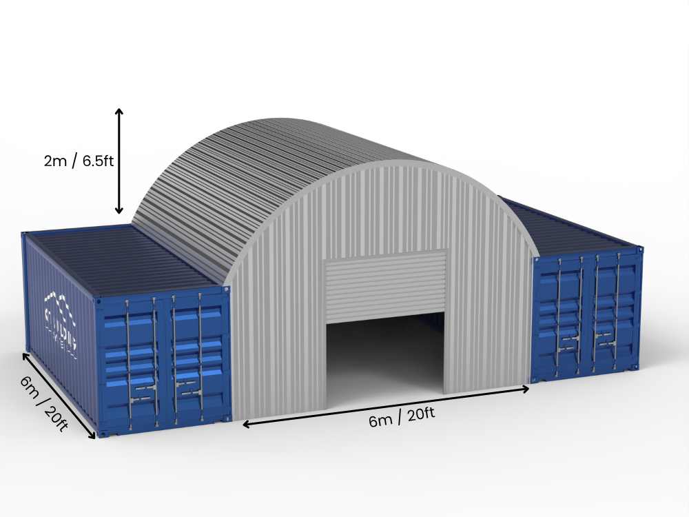 8m (26ft) Span | Steel Container Canopies 26ft Width, 10ft Height  (8m x 3m)