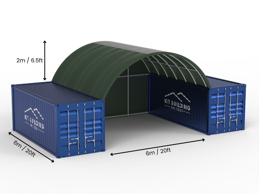 6m (20ft) Oopspan | Kontener Skerms 20ft Breedte, 6.5ft Hoogte (6m x 2m)