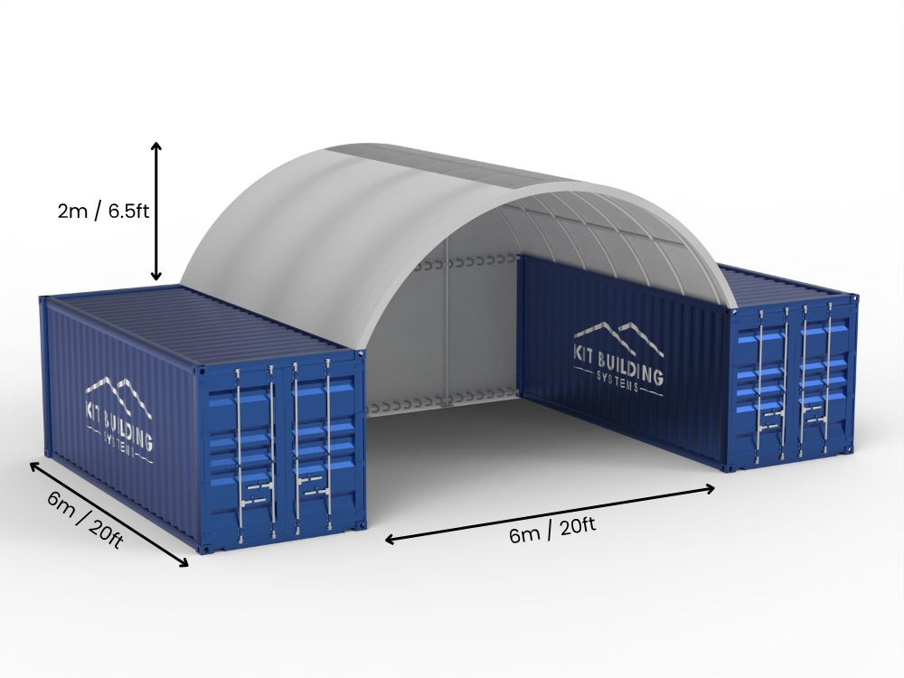 6m (20ft) Oopspan | Kontener Skerms 20ft Breedte, 6.5ft Hoogte (6m x 2m)