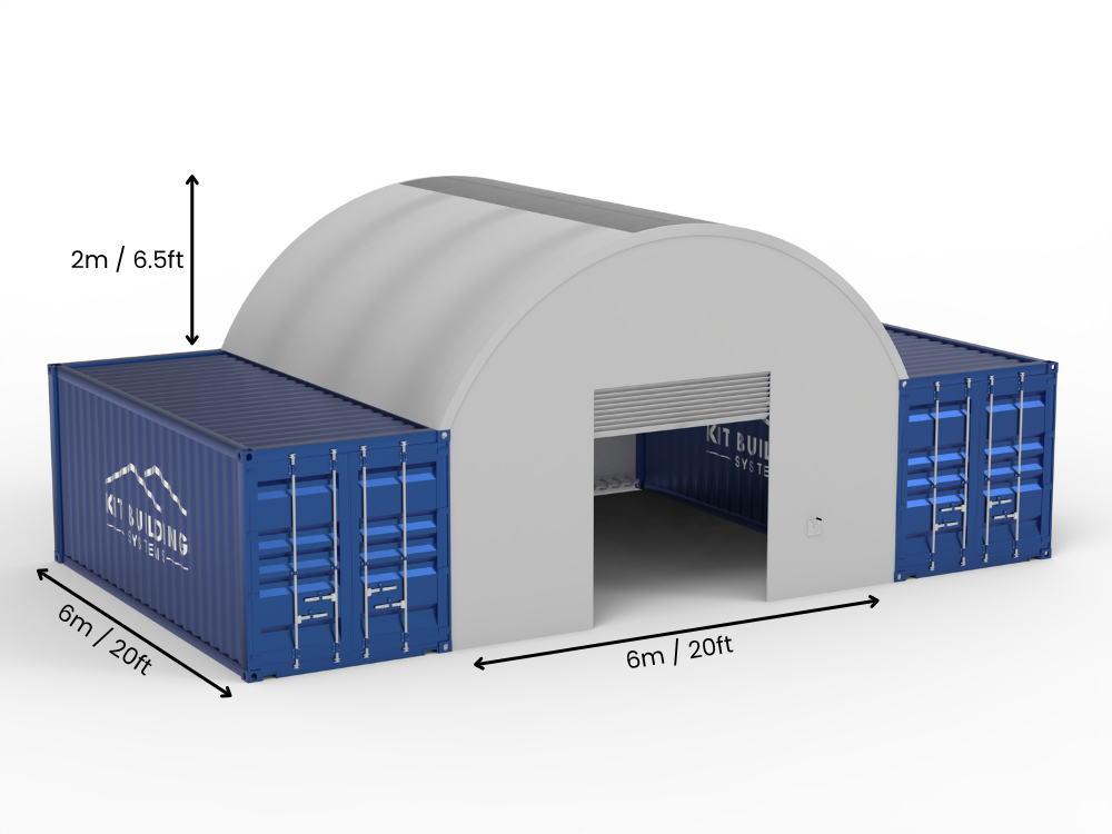 6m (20ft) Oopspan | Kontener Skerms 20ft Breedte, 6.5ft Hoogte (6m x 2m)