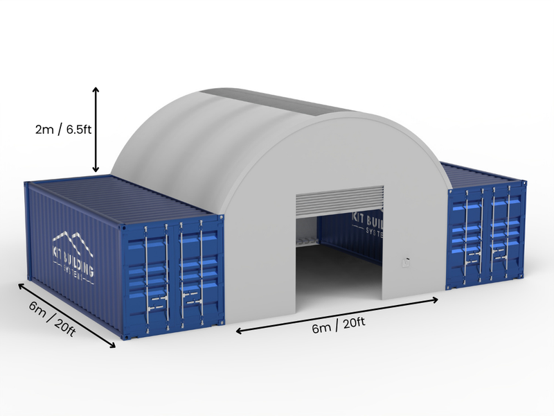 6m (20ft) Oopspan | Kontener Skerms 20ft Breedte, 6.5ft Hoogte (6m x 2m)
