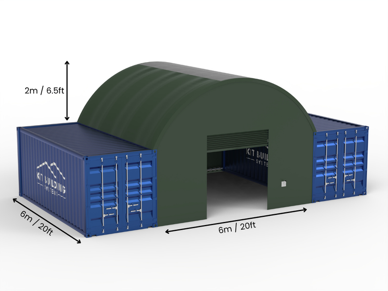 6m (20ft) Oopspan | Kontener Skerms 20ft Breedte, 6.5ft Hoogte (6m x 2m)