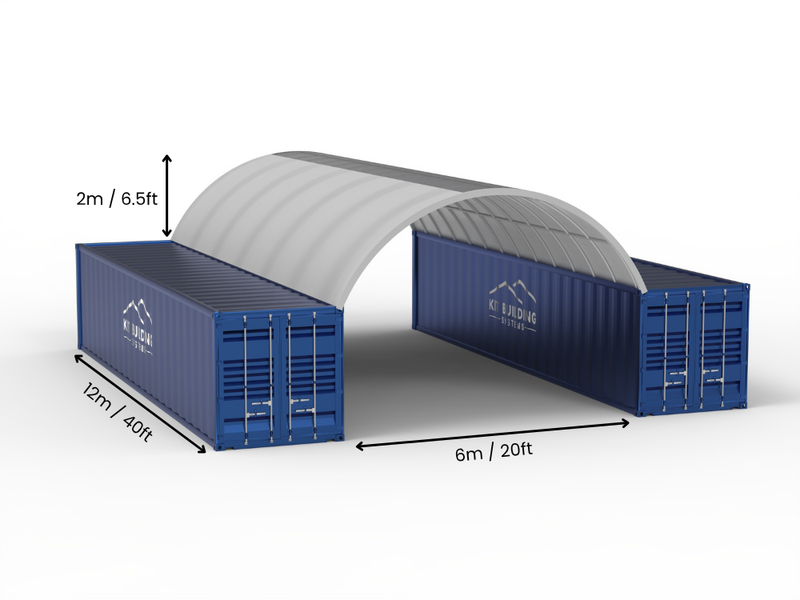 6m (20ft) Oopspan | Kontener Skerms 20ft Breedte, 6.5ft Hoogte (6m x 2m)