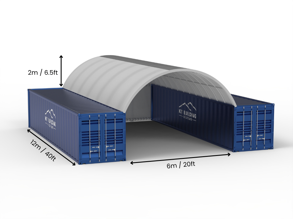 6m (20ft) Oopspan | Kontener Skerms 20ft Breedte, 6.5ft Hoogte (6m x 2m)