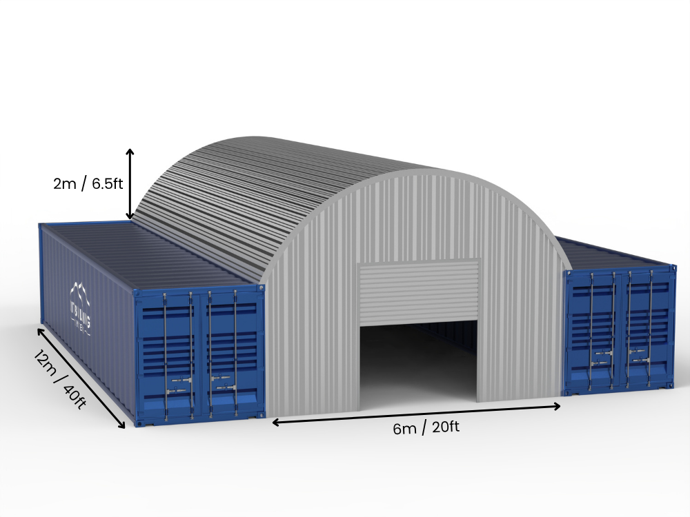 8m (26ft) Span | Steel Container Canopies 26ft Width, 10ft Height  (8m x 3m)