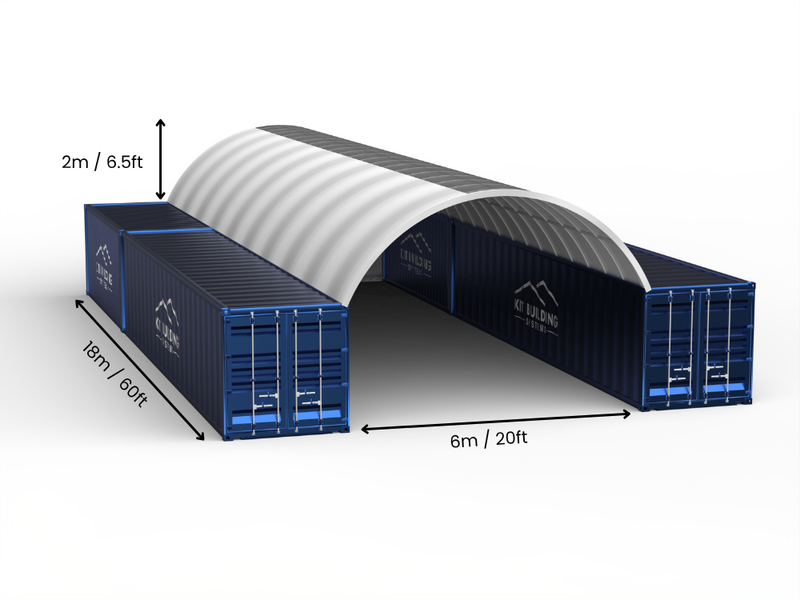 6m (20ft) Oopspan | Kontener Skerms 20ft Breedte, 6.5ft Hoogte (6m x 2m)