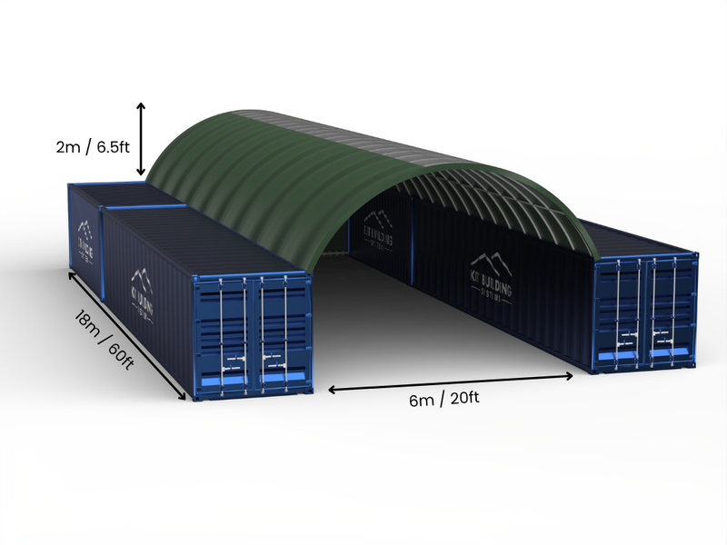 6m (20ft) Oopspan | Kontener Skerms 20ft Breedte, 6.5ft Hoogte (6m x 2m)