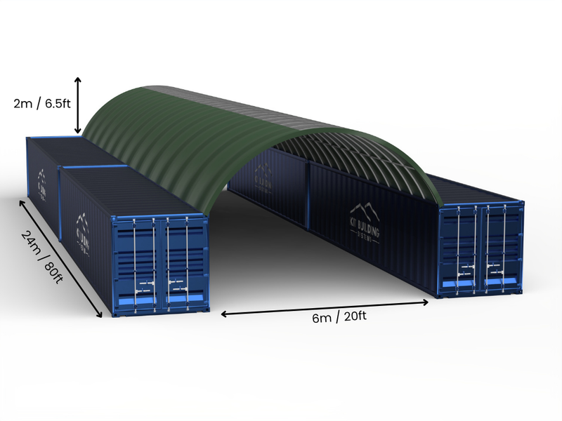 6m (20ft) Oopspan | Kontener Skerms 20ft Breedte, 6.5ft Hoogte (6m x 2m)