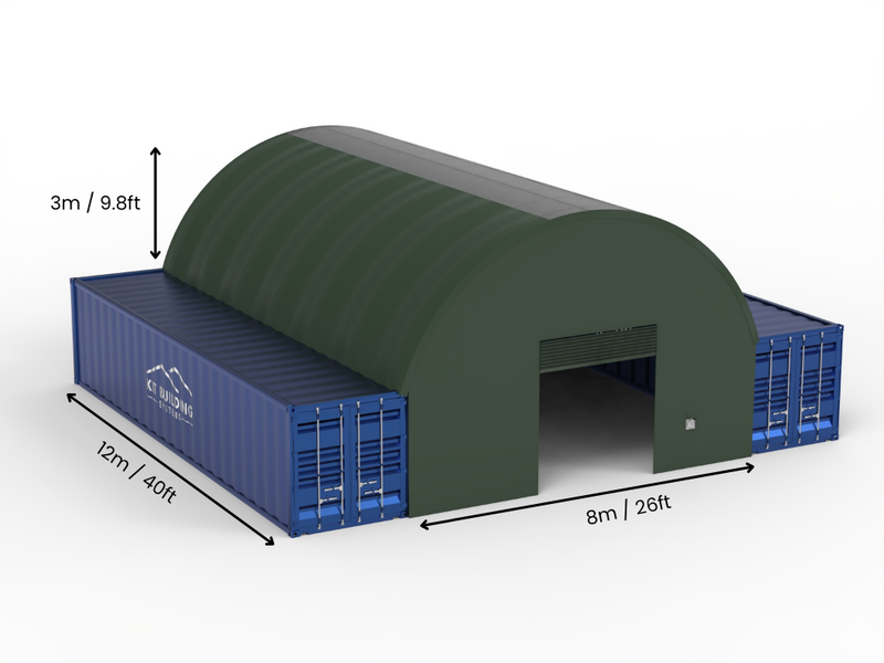 8m (26ft) Oopspan | Kontener Skerms 26ft Breedte, 10ft Hoogte (8m x 3m)