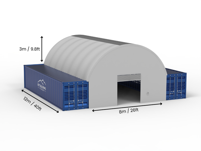 8m (26ft) Oopspan | Kontener Skerms 26ft Breedte, 10ft Hoogte (8m x 3m)