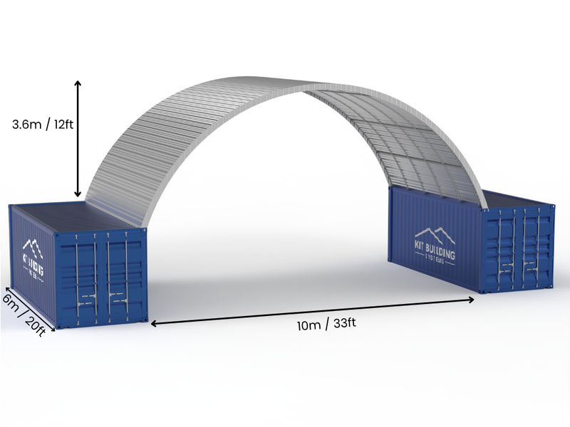 Steel Container Canopies - 33ft x 20ft x 12ft (10m x 6m x 3.6m)