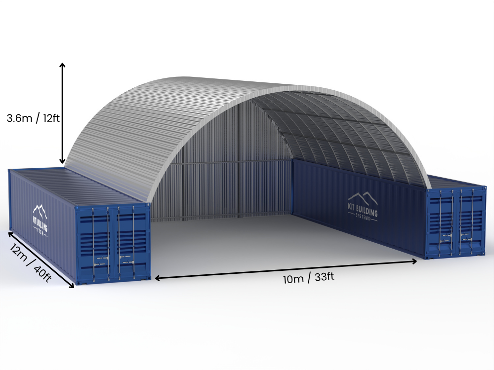10m (33ft) Span | Steel Container Canopies - 33ft x 12ft (10m x 3.6m)