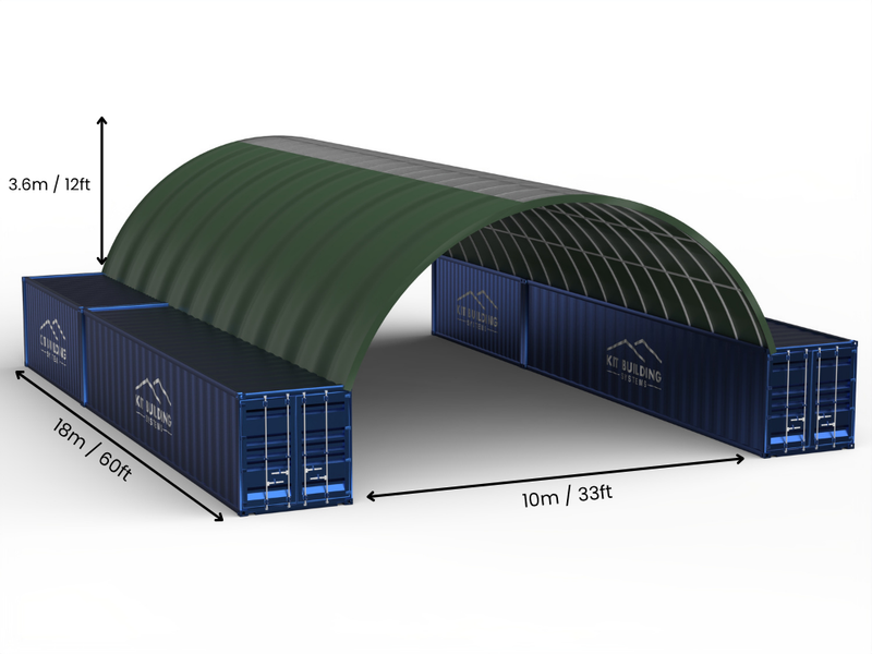 10m (33ft) Isikhala | Izembozo Zokugcina Izitsha - 33ft x 12ft (10m x 3.6m)