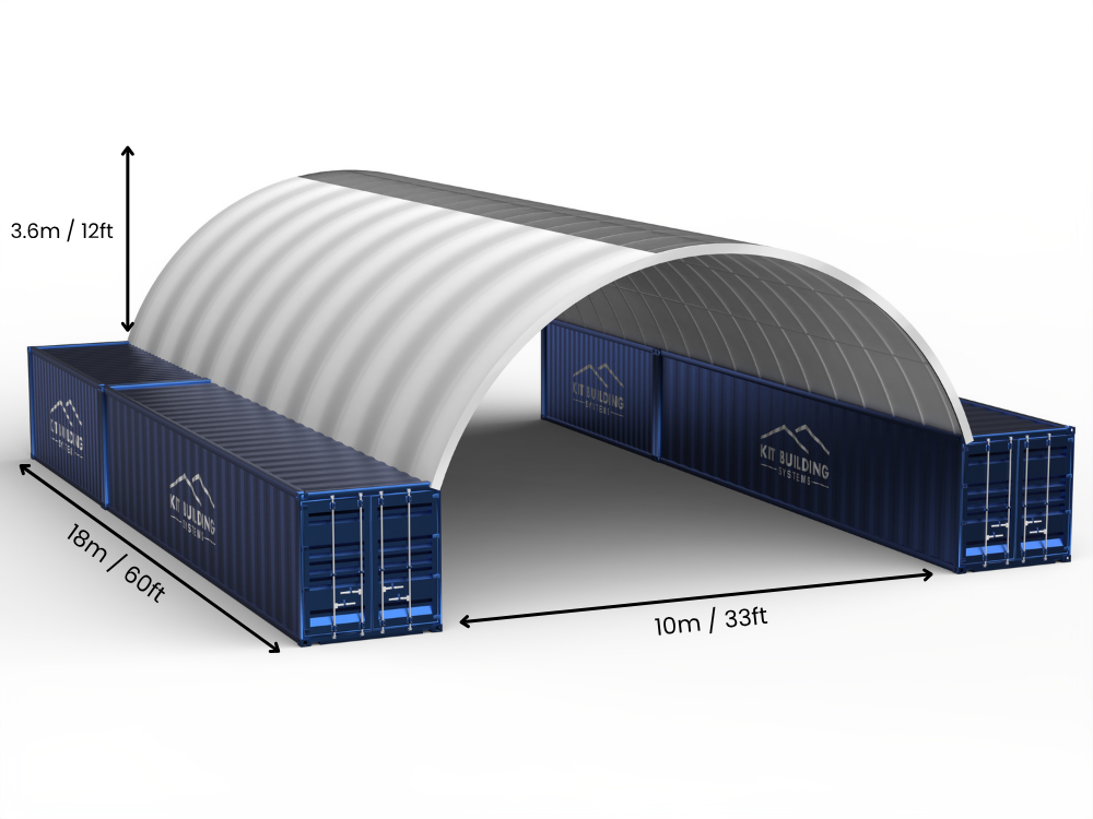10m (33ft) Isikhala | Izembozo Zokugcina Izitsha - 33ft x 12ft (10m x 3.6m)