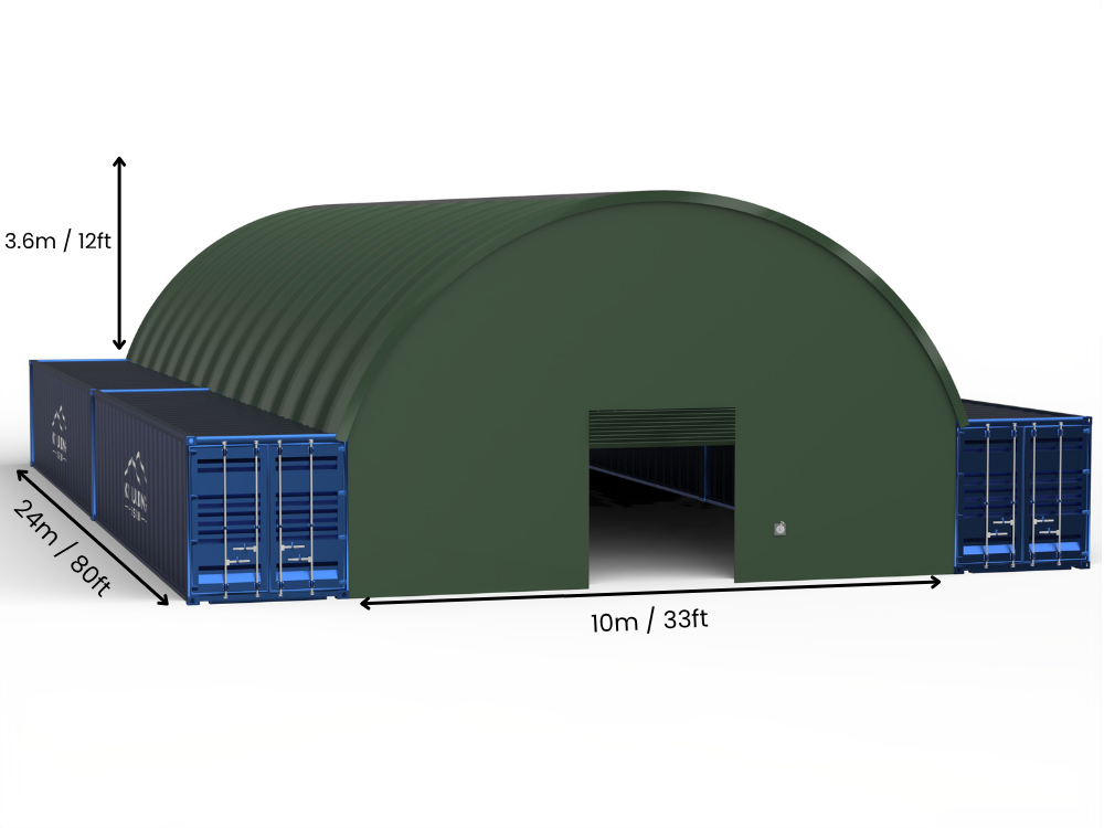 10m (33ft) Isikhala | Izembozo Zokugcina Izitsha - 33ft x 12ft (10m x 3.6m)