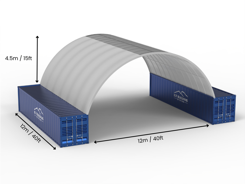 12m (40ft) Isikhala | Izembozo Zokugcina Izitsha - 40ft x 12ft (12m x 4.5m)