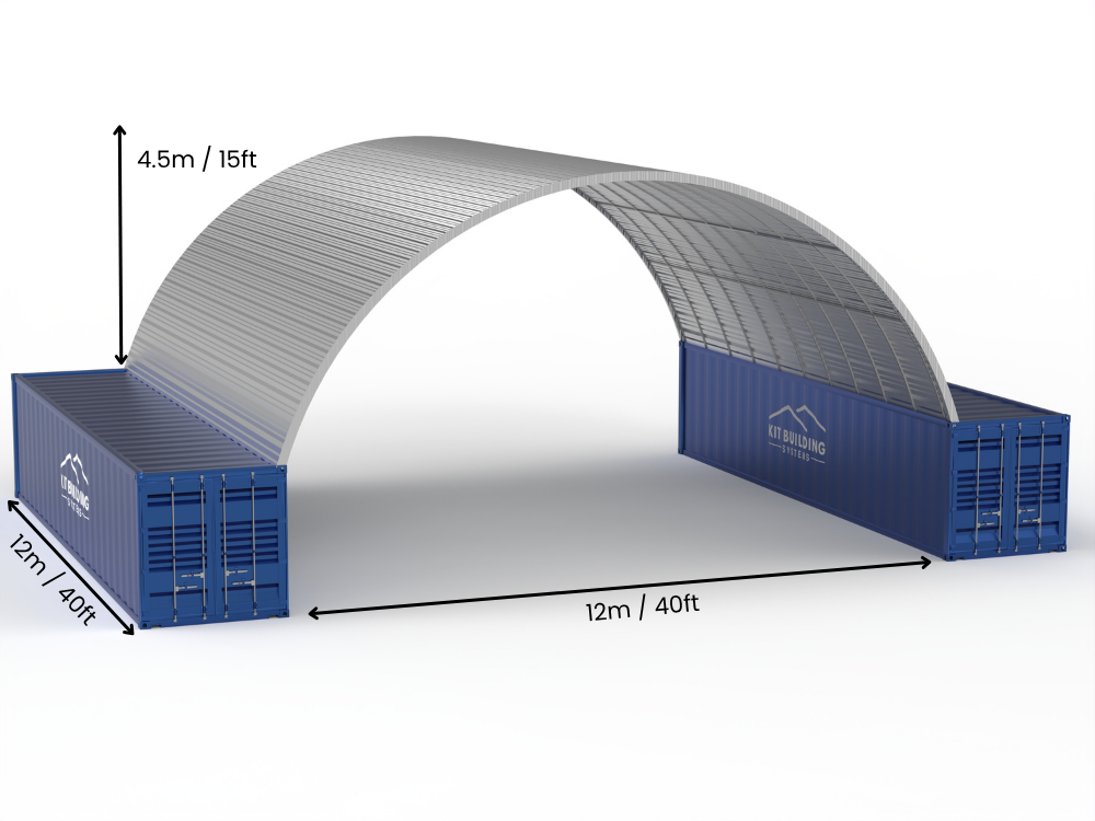 12m (40ft) Span | Steel Container Canopies - 40ft x 12ft (12m x 4.5m)