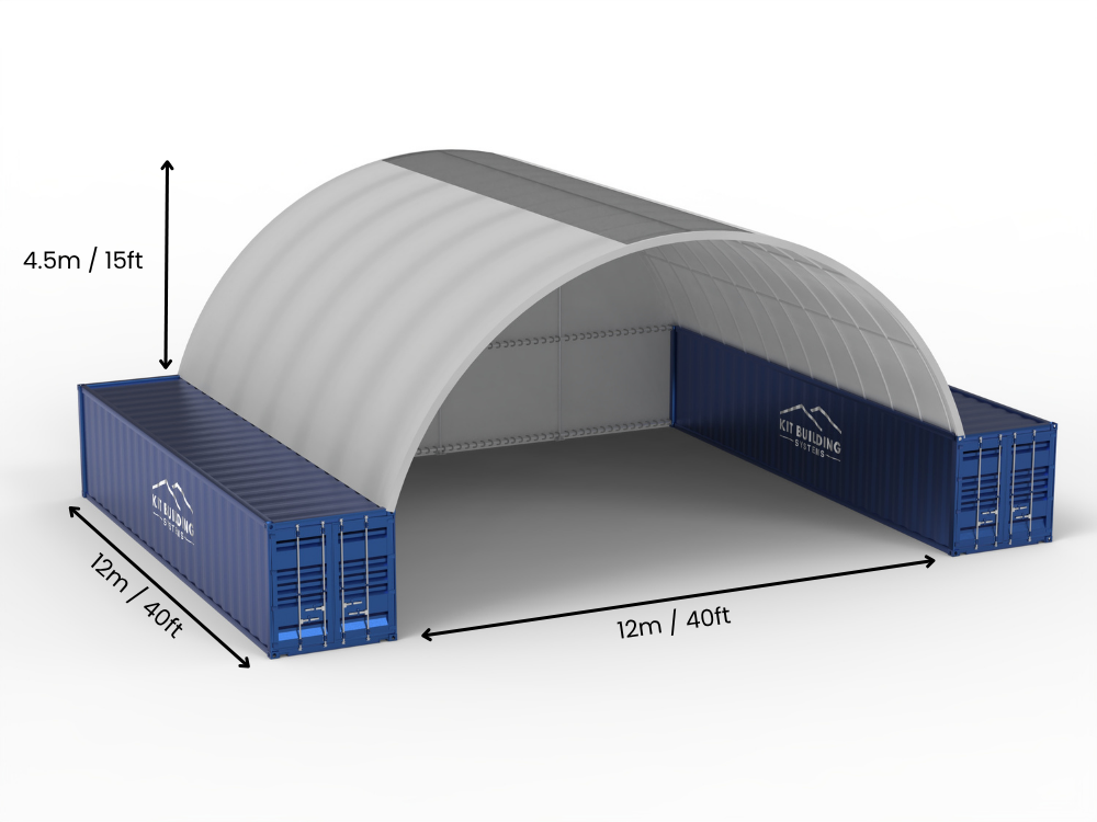 12m (40ft) Isikhala | Izembozo Zokugcina Izitsha - 40ft x 12ft (12m x 4.5m)