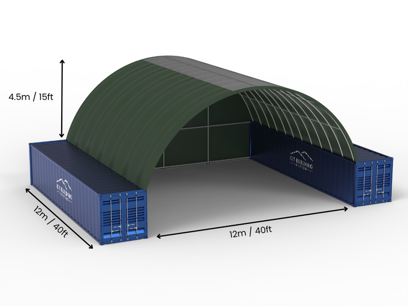 12m (40ft) Isikhala | Izembozo Zokugcina Izitsha - 40ft x 12ft (12m x 4.5m)