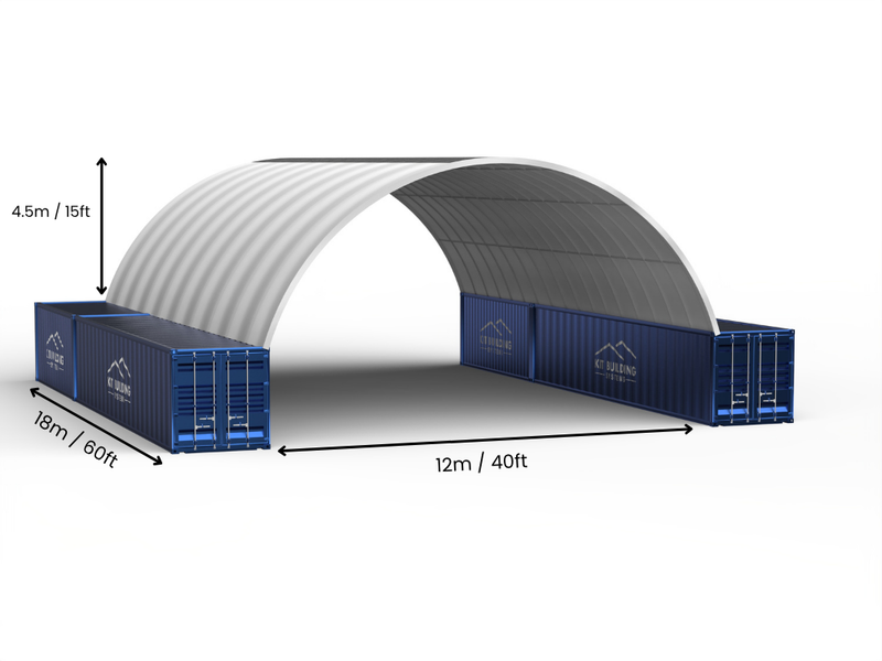 12m (40ft) Isikhala | Izembozo Zokugcina Izitsha - 40ft x 12ft (12m x 4.5m)
