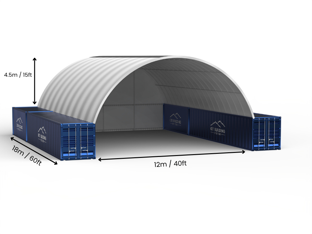 12m (40ft) Isikhala | Izembozo Zokugcina Izitsha - 40ft x 12ft (12m x 4.5m)