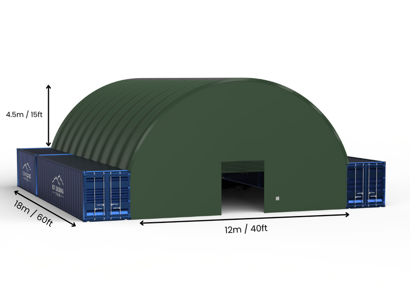12m (40ft) Isikhala | Izembozo Zokugcina Izitsha - 40ft x 12ft (12m x 4.5m)