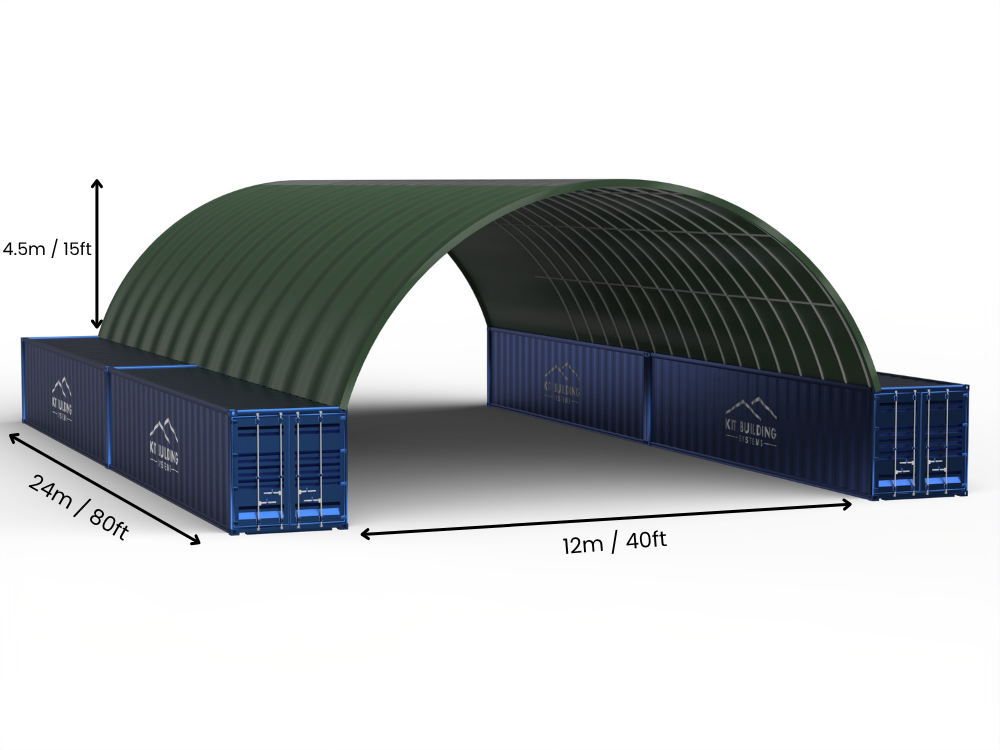 12m (40ft) Isikhala | Izembozo Zokugcina Izitsha - 40ft x 12ft (12m x 4.5m)