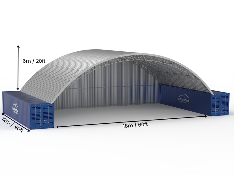 Staalhouer Skuilings - 60ft x 40ft x 20ft (18m x 12m x 6.1m)