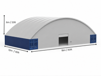 18m (60ft) I-PVC Container Canopy Ehlanganiswe Ngaphandle | Phezulu 6m