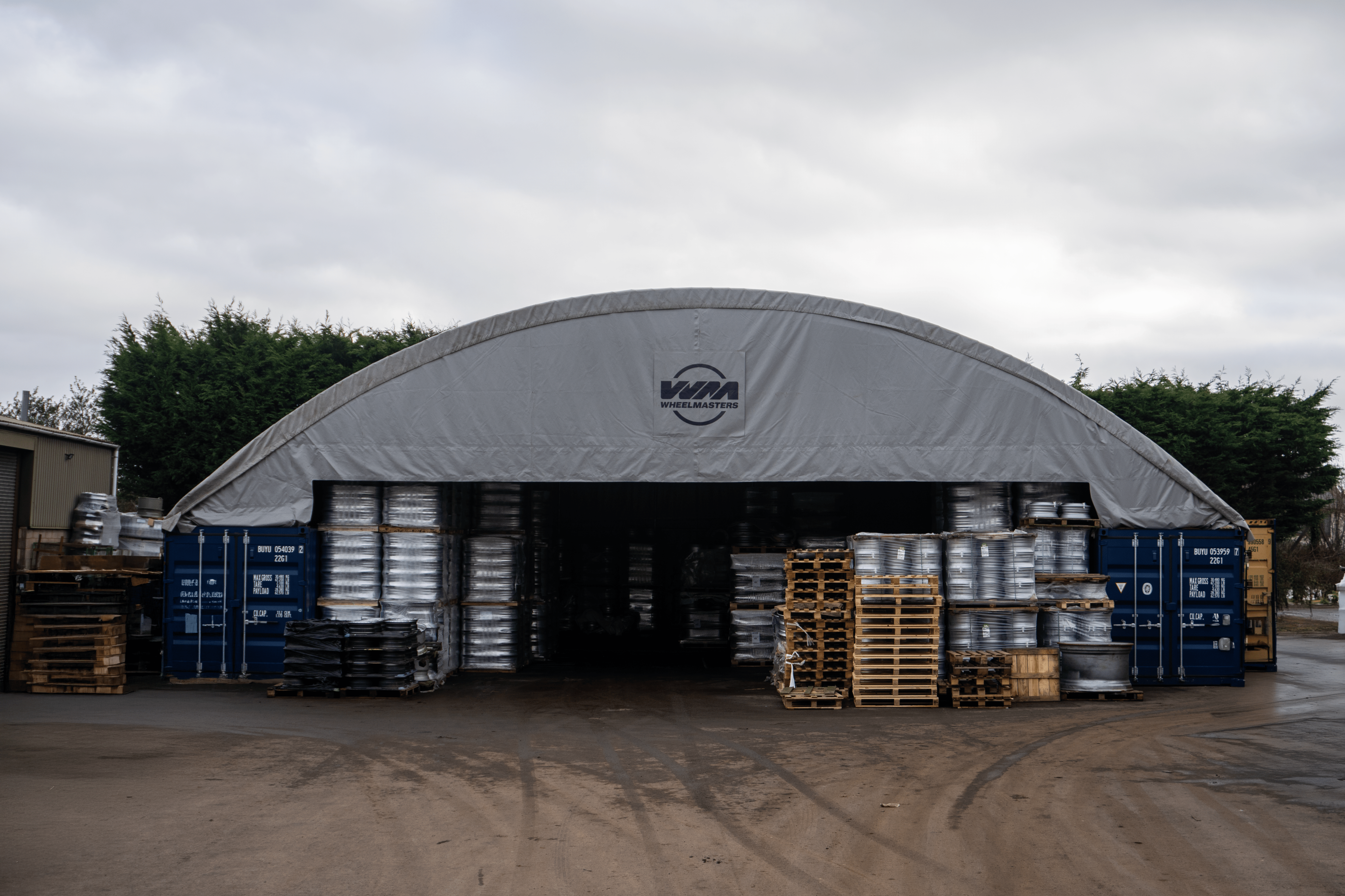 Container Shelter - 60ft x 40ft x 20ft (18.3m x 12m x 6m) Installed on Outside of containers